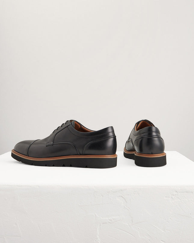 Leather Cap Toe Derby Shoes