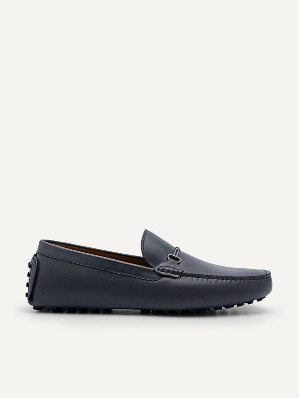 Anthony Leather Moccasins - Dark grey