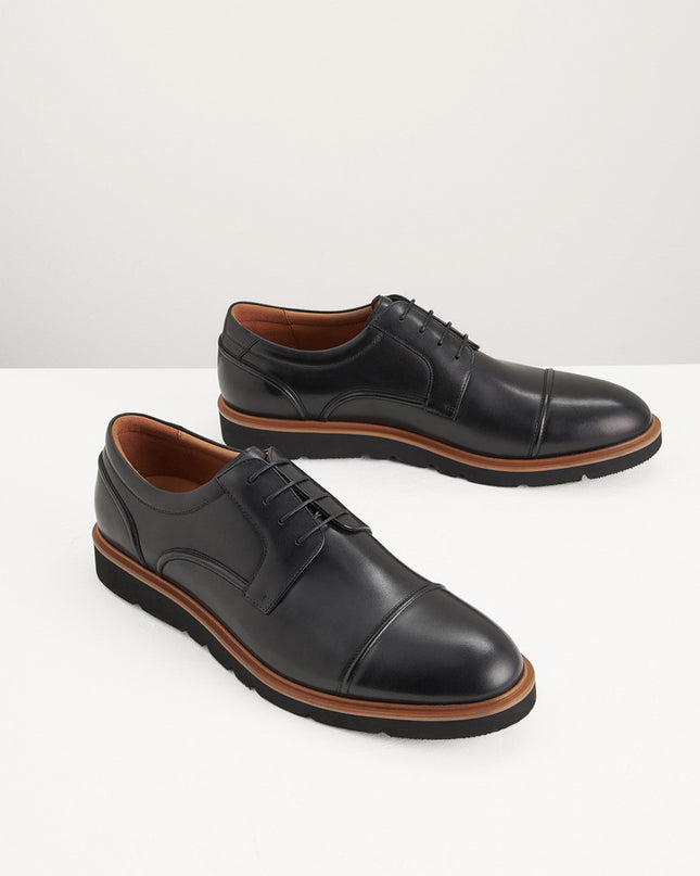 Leather Cap Toe Derby Shoes