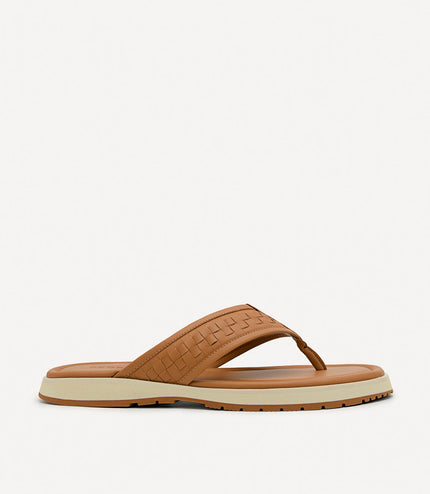 Woven Thong Sandals - Camel