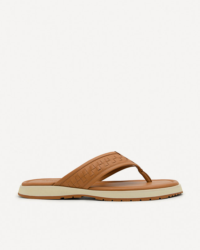 Woven Thong Sandals - Camel