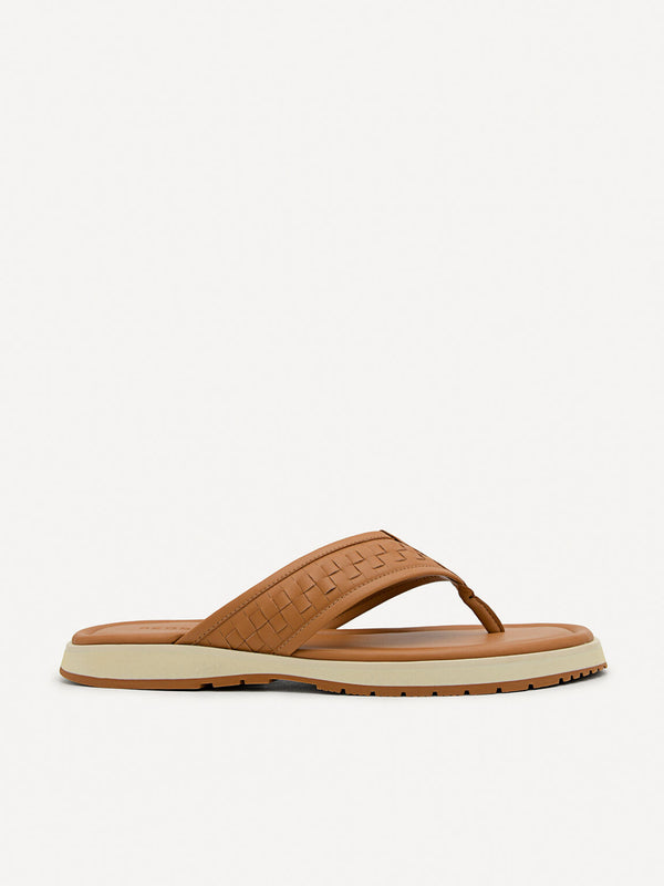 Woven Thong Sandals - Camel