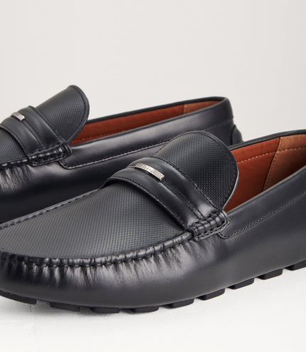 Embellished Leather Moccasins