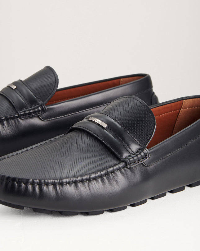 Embellished Leather Moccasins