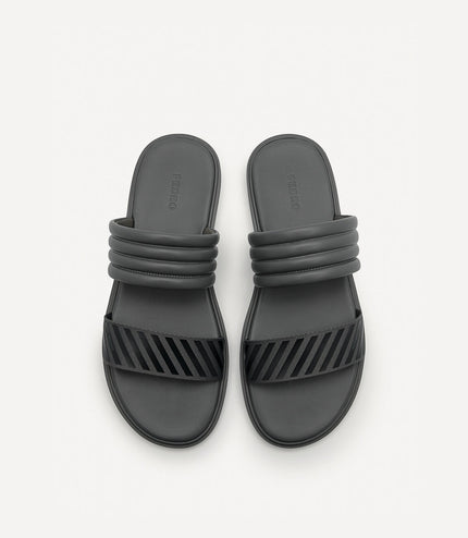 Band Slide Sandals - Dark Gery
