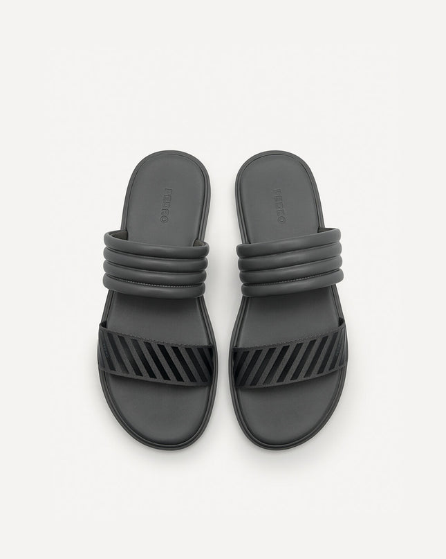 Band Slide Sandals - Dark Gery