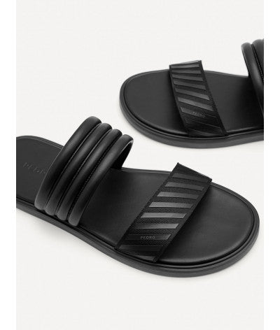 Band Slide Sandals - Black
