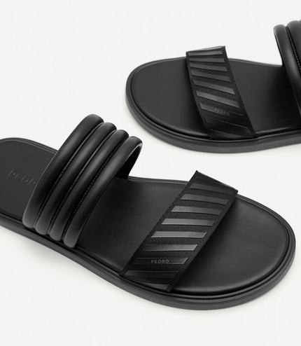 Band Slide Sandals - Black