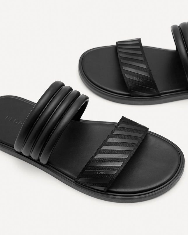 Band Slide Sandals - Black