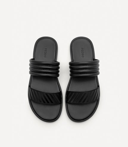Band Slide Sandals - Black