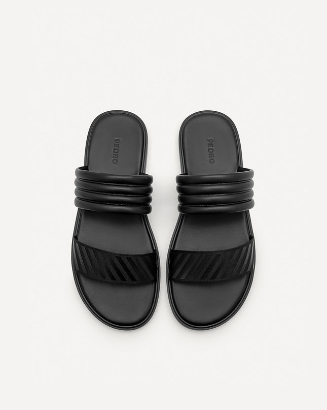 Band Slide Sandals - Black