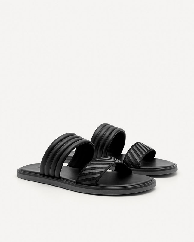 Band Slide Sandals - Black