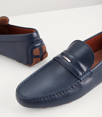 Embellished Leather Moccasins