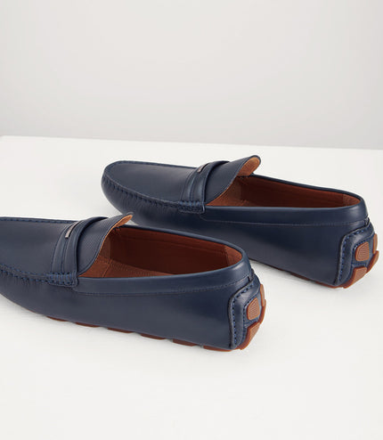 Embellished Leather Moccasins