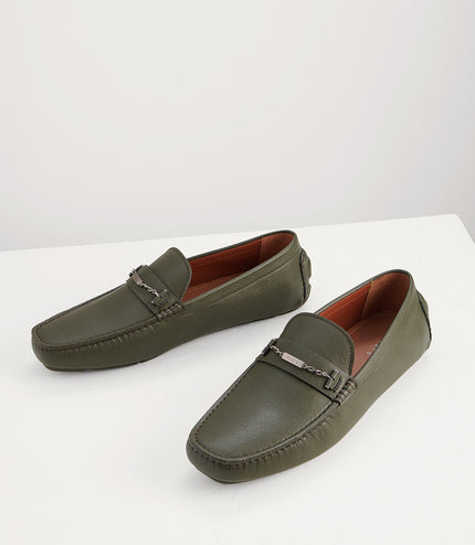 Square Toe Leather Moccasins