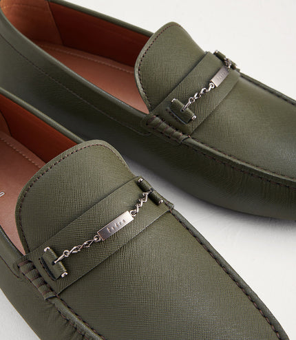 Square Toe Leather Moccasins
