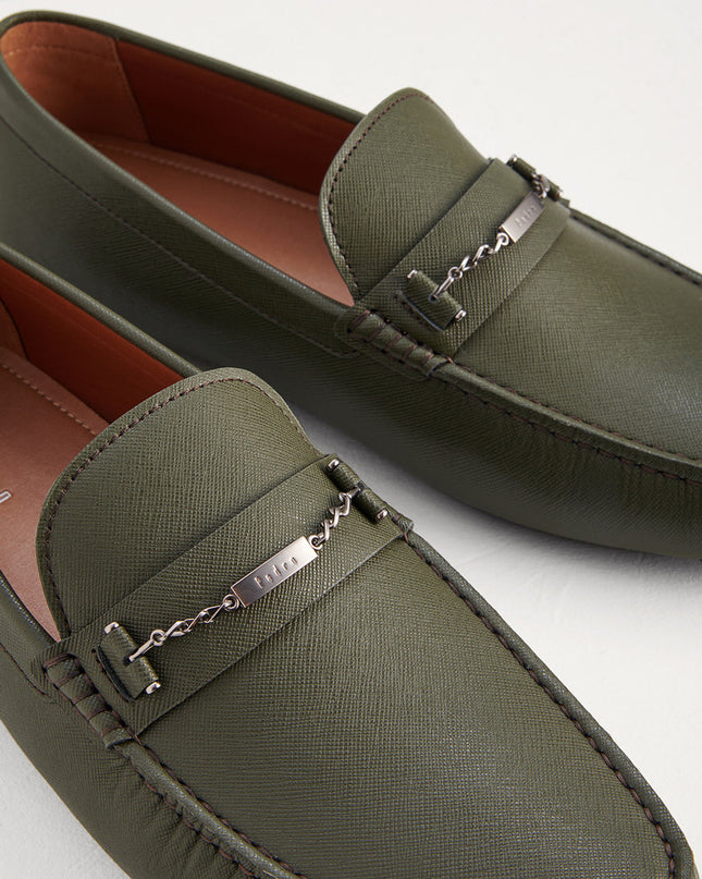 Square Toe Leather Moccasins