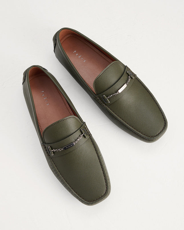 Square Toe Leather Moccasins