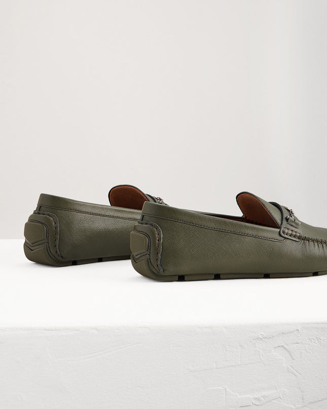 Square Toe Leather Moccasins