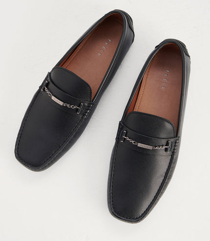 Square Toe Leather Moccasins