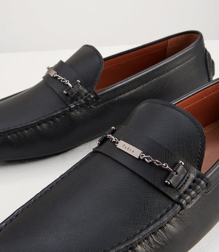 Square Toe Leather Moccasins