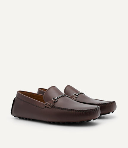 Anthony Leather Moccasins - Dark Brown