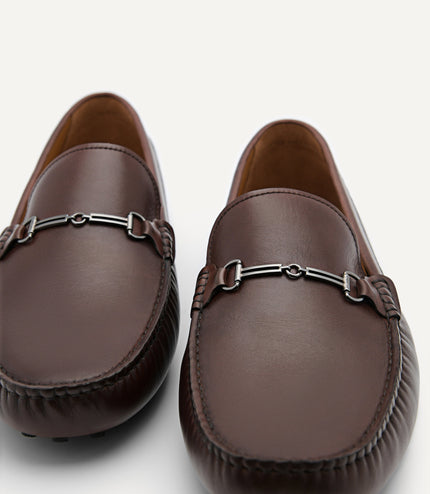 Anthony Leather Moccasins - Dark Brown
