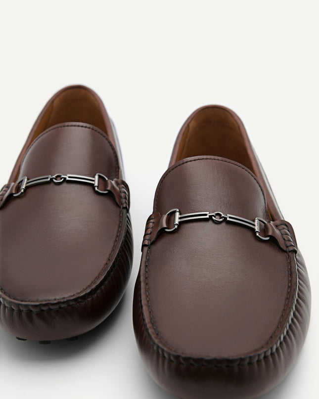 Anthony Leather Moccasins - Dark Brown