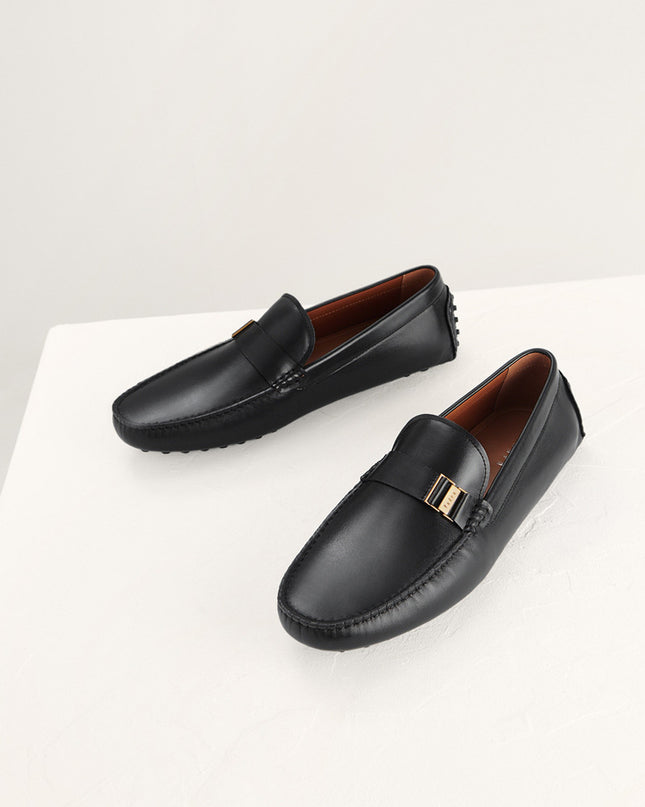 Side Buckled Suede Moccasins