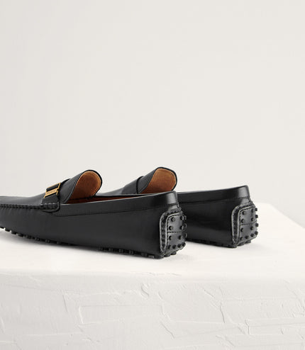 Side Buckled Suede Moccasins