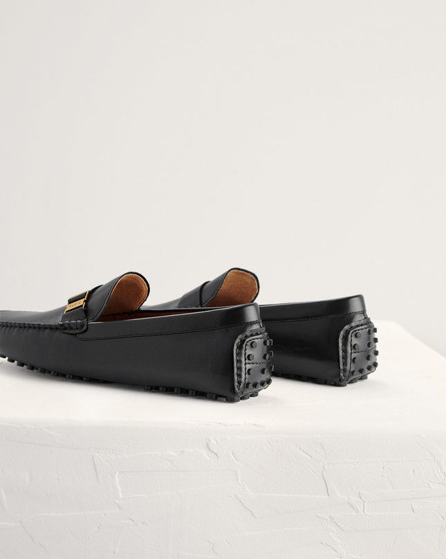 Side Buckled Suede Moccasins