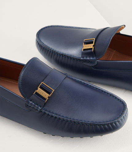 Side Buckled Suede Moccasins