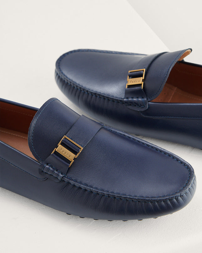 Side Buckled Suede Moccasins