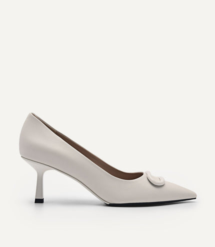 PEDRO Studio Kate Leather Pumps - Chalk