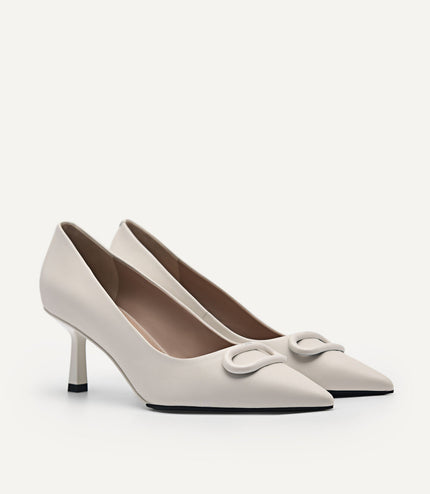 PEDRO Studio Kate Leather Pumps - Chalk