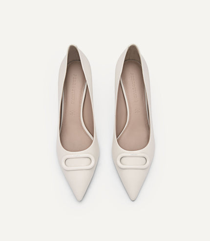 PEDRO Studio Kate Leather Pumps - Chalk