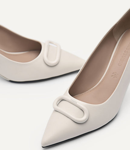 PEDRO Studio Kate Leather Pumps - Chalk