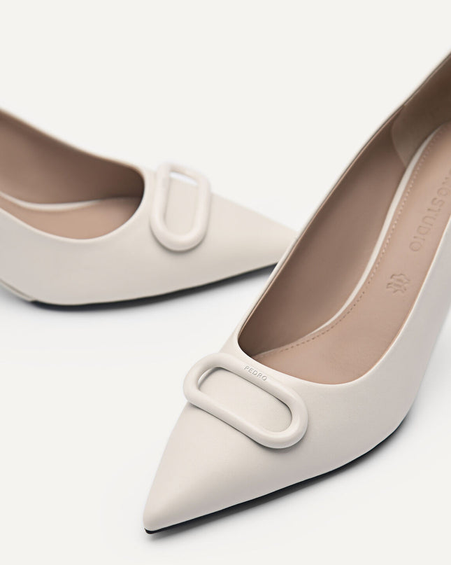 PEDRO Studio Kate Leather Pumps - Chalk