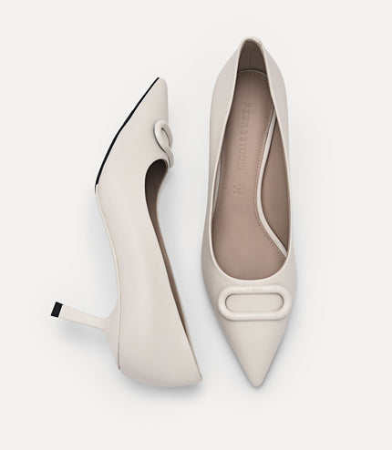PEDRO Studio Kate Leather Pumps - Chalk