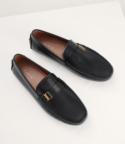 Side Buckled Suede Moccasins