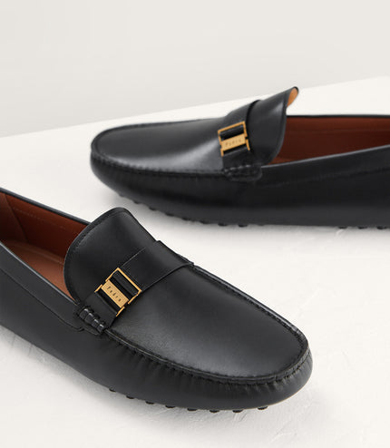 Side Buckled Suede Moccasins