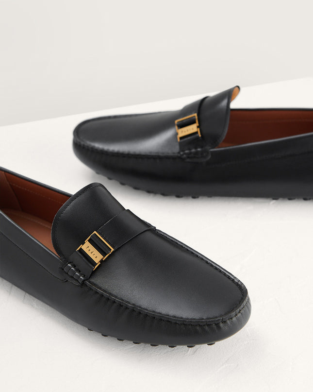 Side Buckled Suede Moccasins