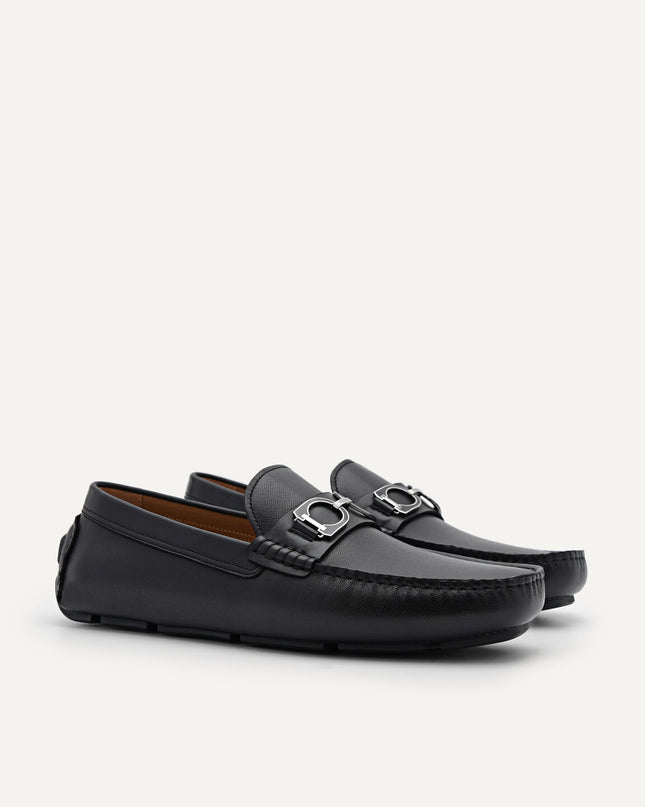 Antonio Leather Moccasins - Black