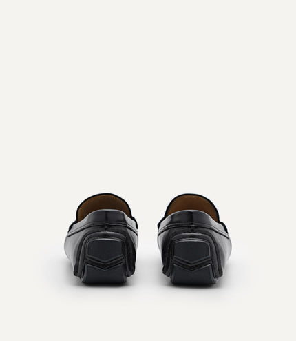 Antonio Leather Moccasins - Black