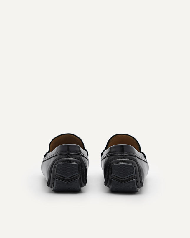 Antonio Leather Moccasins - Black