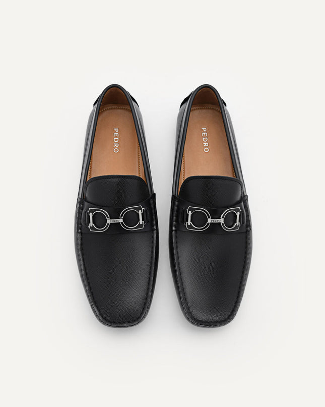 Antonio Leather Moccasins - Black