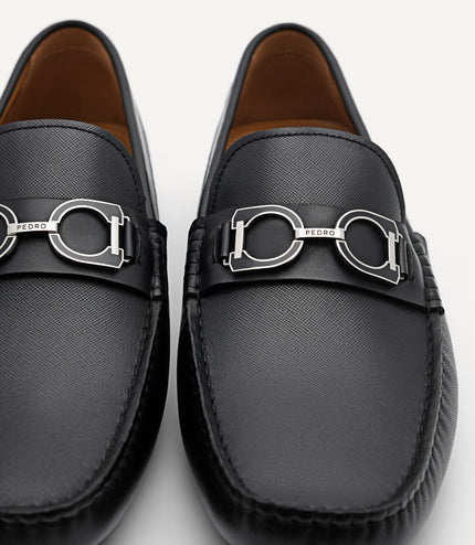 Antonio Leather Moccasins - Black