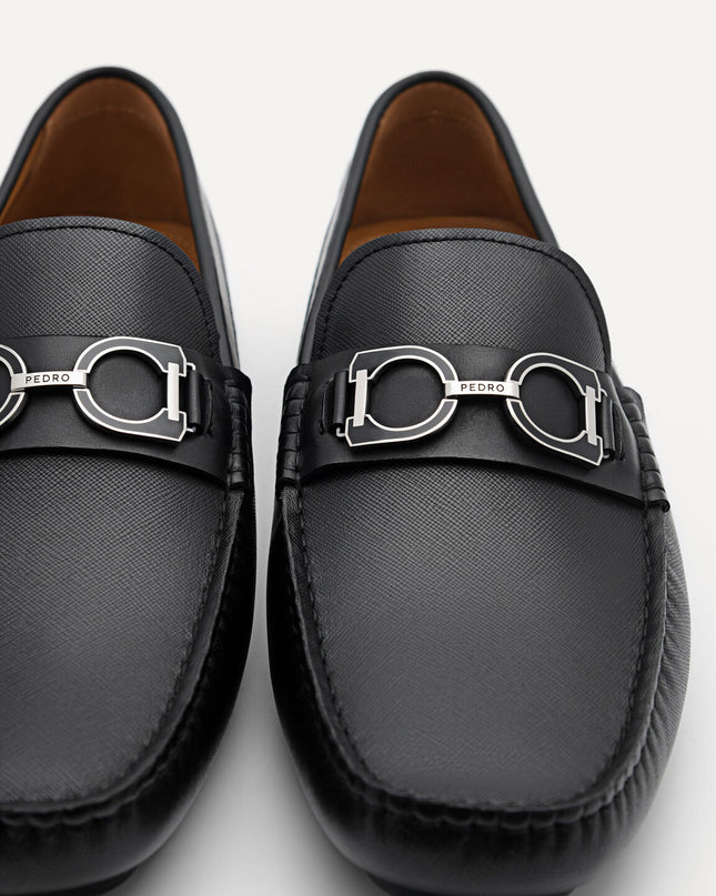 Antonio Leather Moccasins - Black