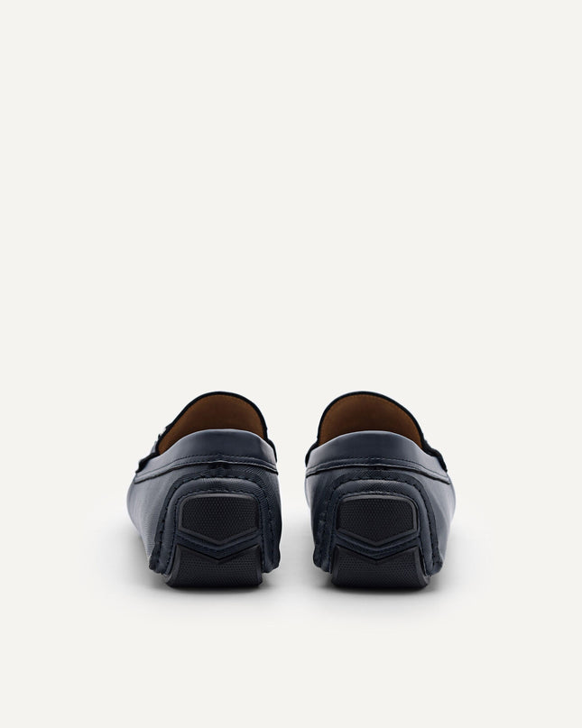 Antonio Leather Moccasins - Navy