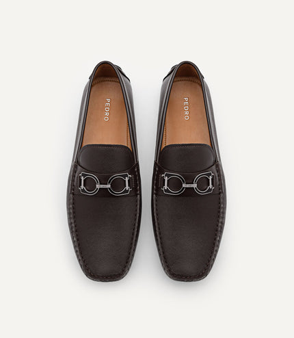 Antonio Leather Moccasins - Dark Brown